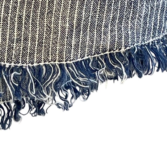 Beach Lunch Lounge Linen Zena Striped Shirt Dress Sz S Sleeveless Blue Lined - Picture 10 of 15